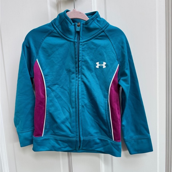 NWOT Under Armour 2T Girls Kids' Teal Zip Up Athletic Jacket - Picture 1 of 4